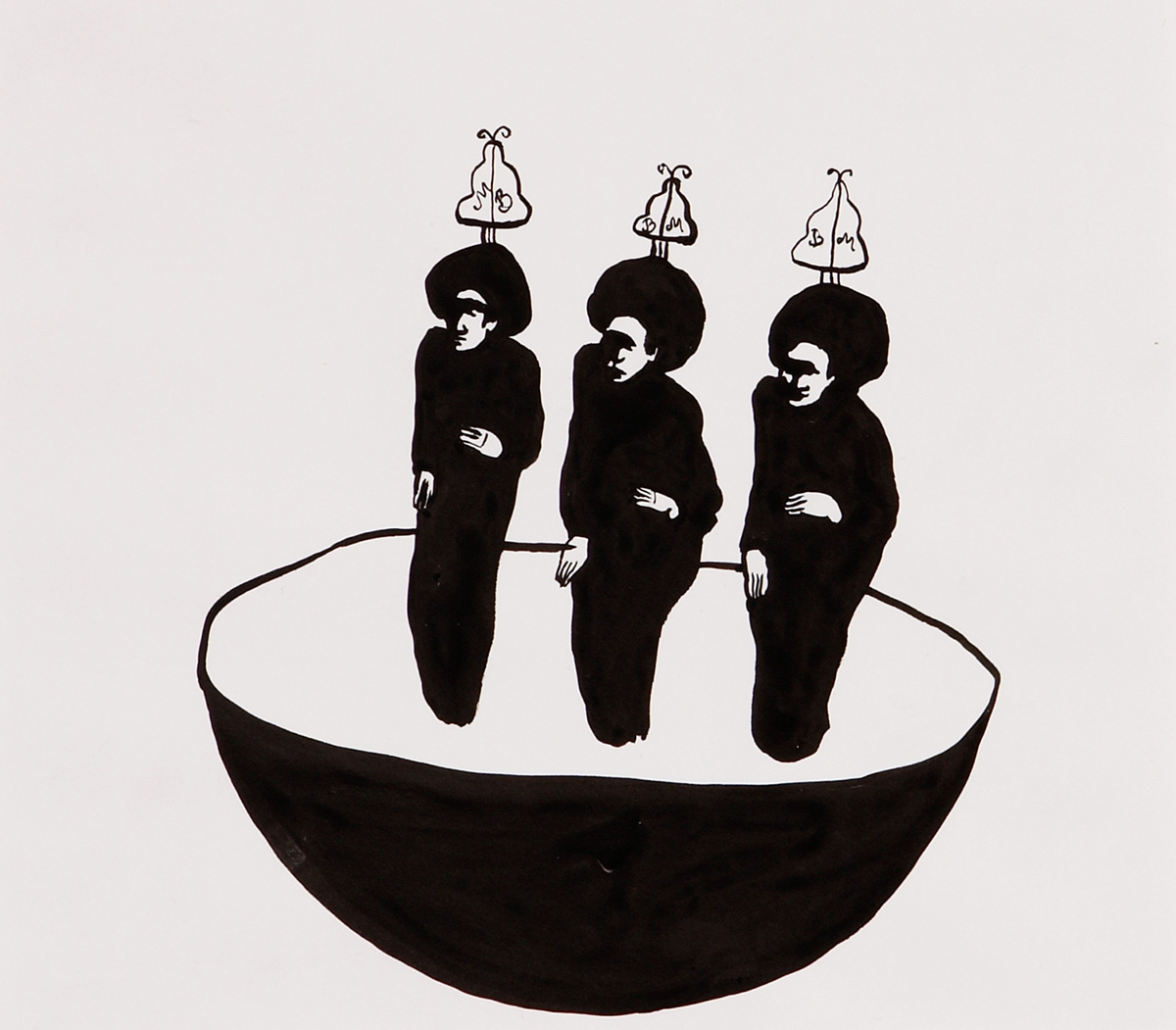 Three men, 27x17 cm, ink, 2000